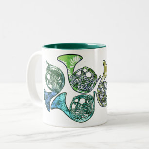 French Horns Daisy Band Class Teacher              Two-Tone Coffee Mug