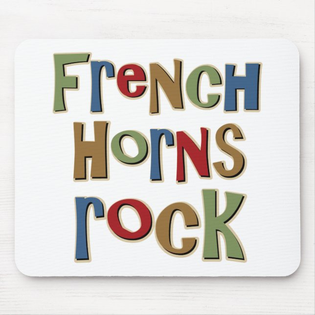 French Horns Rock Mouse Pad (Front)