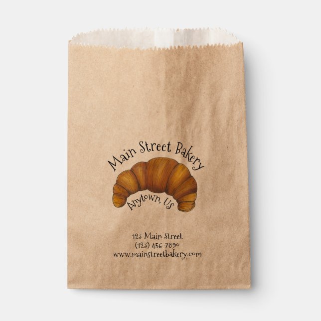 French Hot Fresh Croissant Pastry Bakery Baked By Favour Bag (Front)