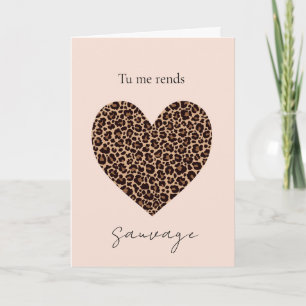 French I'm Wild for You Valentine's Day Card