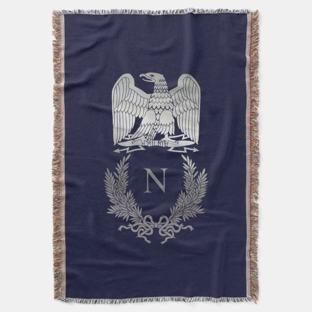 French Imperial Eagle Throw Blanket (Front Vertical)