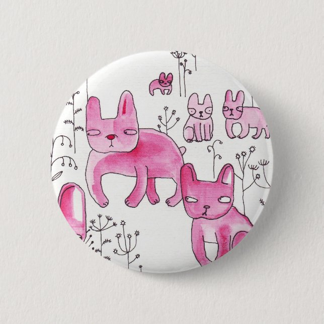 French in wild wild field 2 inch round button (Front)