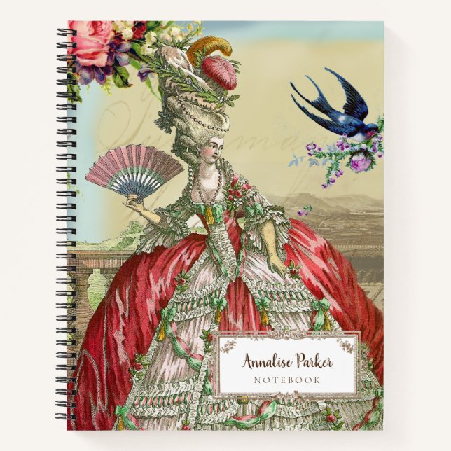 ,French inspired  Marie Antoinette Personalized  Notebook (Front)
