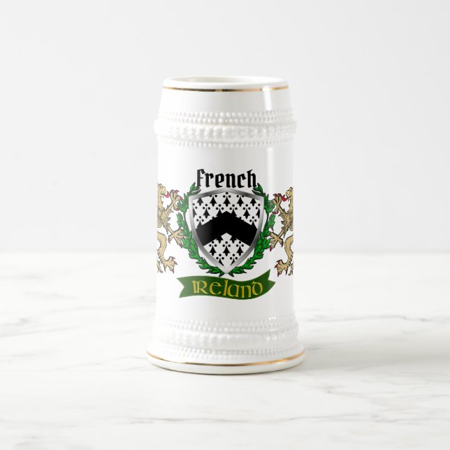 French Irish Shield Beer Stein (Center)