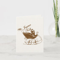 French Joyeux Noel Basset Hound Dog Sleigh X'mas