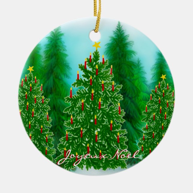 French Joyeux Noel Christmas Ornament (Front)