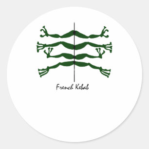 french kebab classic round sticker