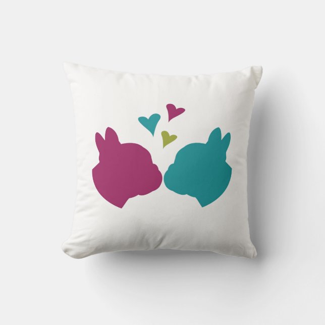 French Kiss Throw Pillow (Front)