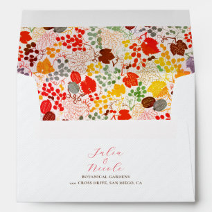 French Kissed Sweet Berry Grapes Flowers Wedding Envelope