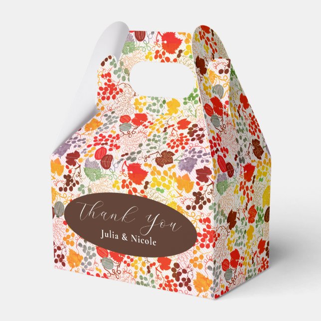 French Kissed Sweet Berry Grapes Flowers Wedding Favor Box (Front Side)