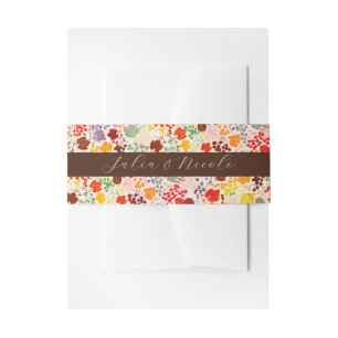 French Kissed Sweet Berry Grapes Flowers Wedding Invitation Belly Band