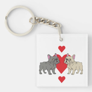 French Kisses Frenchies Keychain