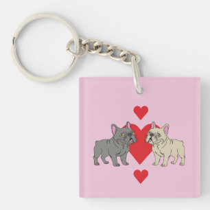 French Kisses Frenchies Keychain