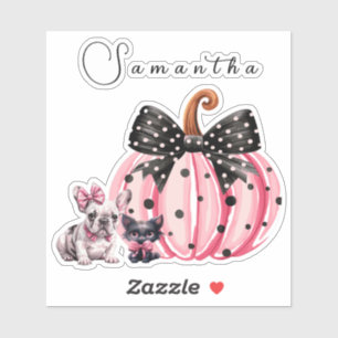 French Kisses Halloween Bulldog Cat quote pink sma