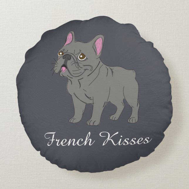 French Kisses Round Pillow (Back)