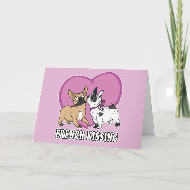 French Kissing Holiday Card (Front)