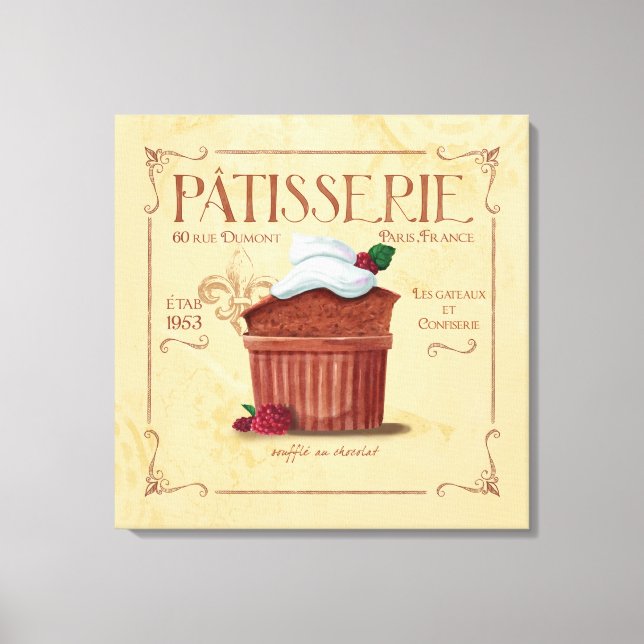 French Kitchen Decor Canvas, Chocolate Souffle (Front)