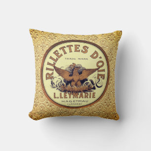 French Labels Throw Pillow