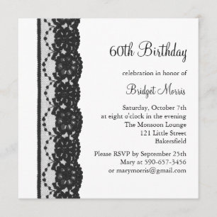 French Lace Birthday Invitation (white)