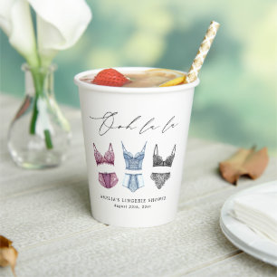 French Lace Lingerie Bridal Shower Paper Cups