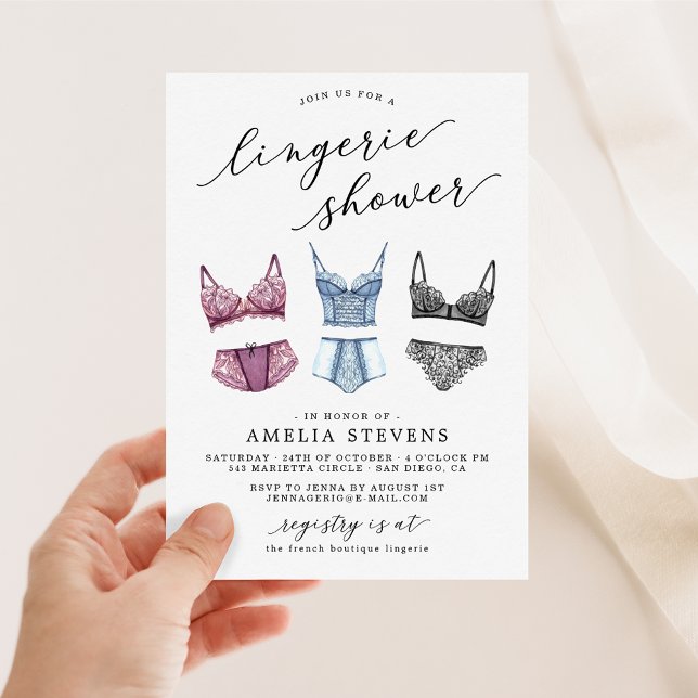 French Lace Lingerie Shower Invitation (Creator Uploaded)