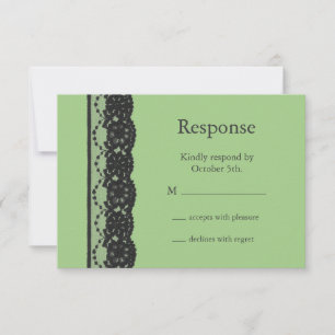 French Lace RSVP (green) Card