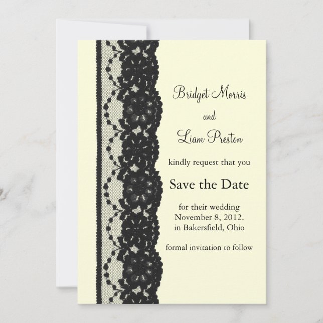 French Lace Save the Date (ivory) (Front)