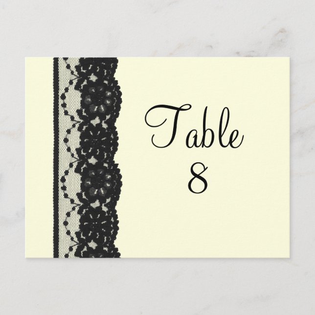 French Lace Table Numer Postcard (ivory) (Front)