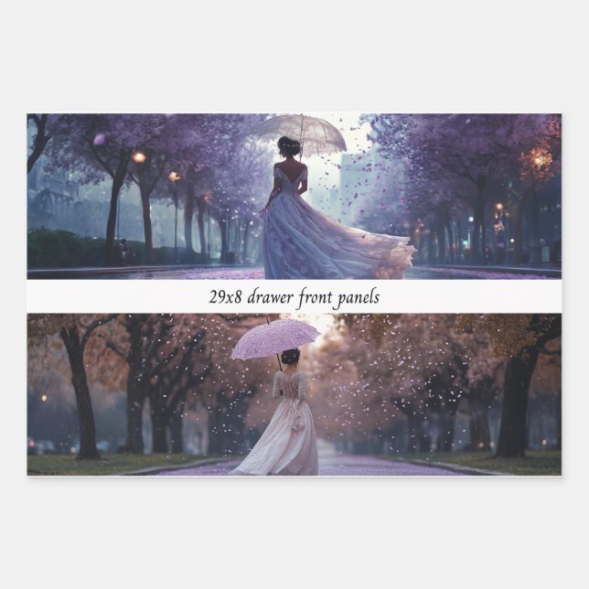 French Lady Garden Walk Drawer Front Wrapping Pape Wrapping Paper Sheet (Front)