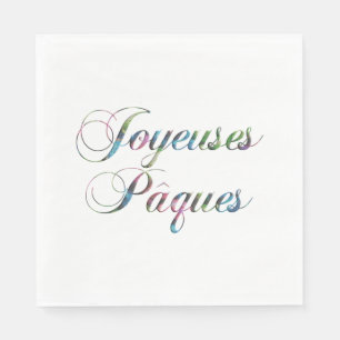 French Language Happy Easter Joyeuses Pâques Napkin
