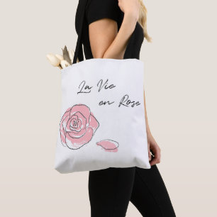 French Language La Vie en Rose Tote Bag
