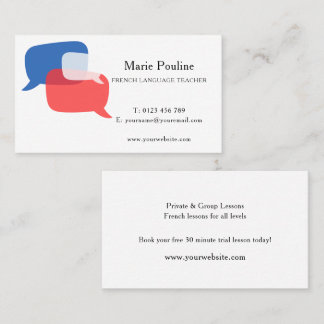 French Language Teacher Business Card