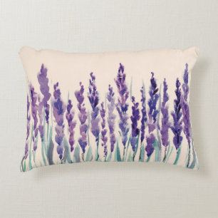 French lavander watercolor accent pillow