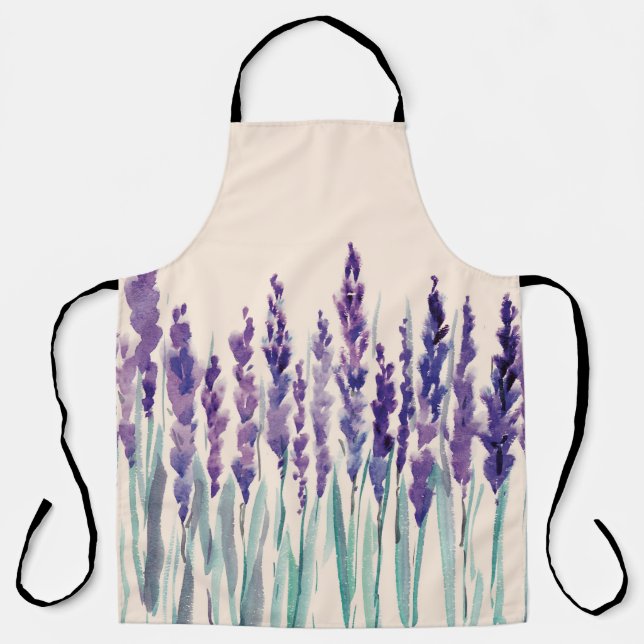 French lavander watercolor apron (Front)