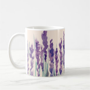 French lavander watercolor coffee mug
