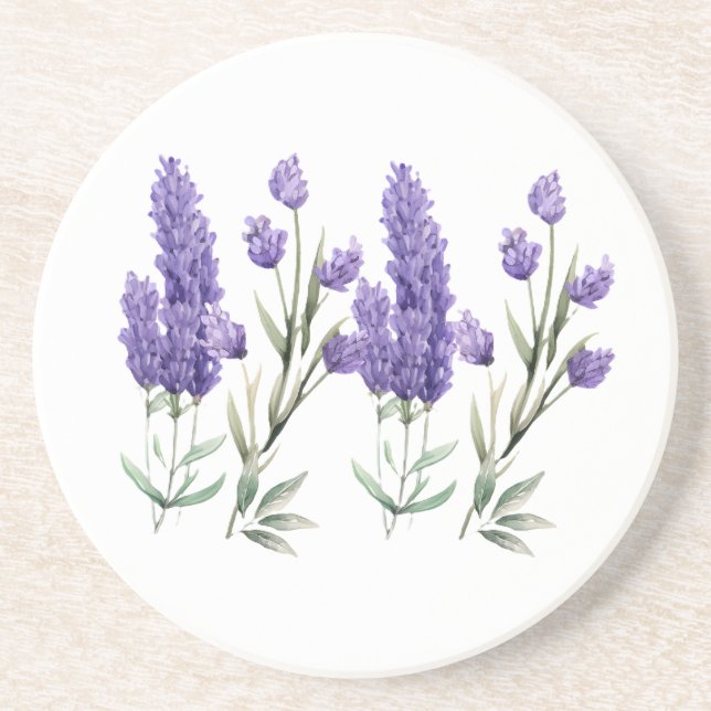 French Lavender Pattern Coaster (Front)