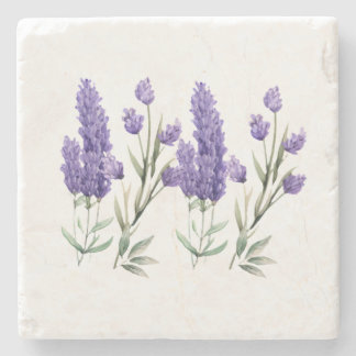 French Lavender Pattern Stone Coaster