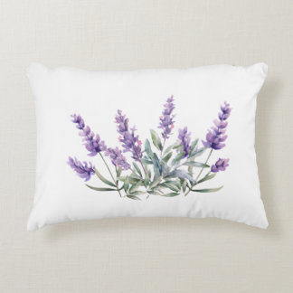 French Lavender Pattern. Watercolour Accent Pillow