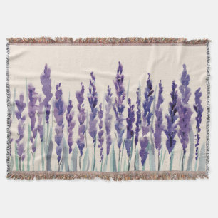 French Lavender: Watercolor Illustration Throw Blanket