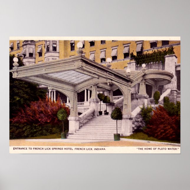 French Lick Indiana Springs Hotel Entrance Poster (Front)