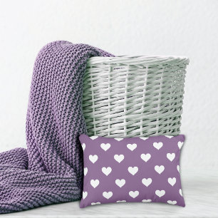 French Lilac Mini Hearts Pattern Accent Pillow