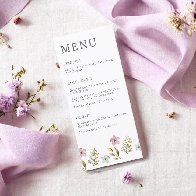 French Lilac Watercolor Floral Elegant Spring Menu (Creator Uploaded)