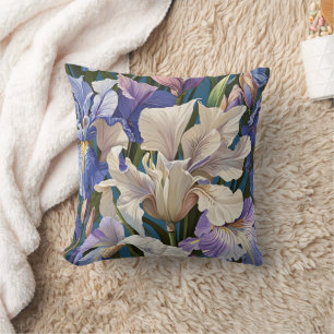 French Lilly and Iris Throw Pillow