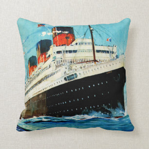 French Line ~ ss Paris Throw Pillow