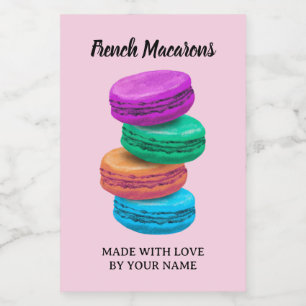 French macaron biscuits food label template