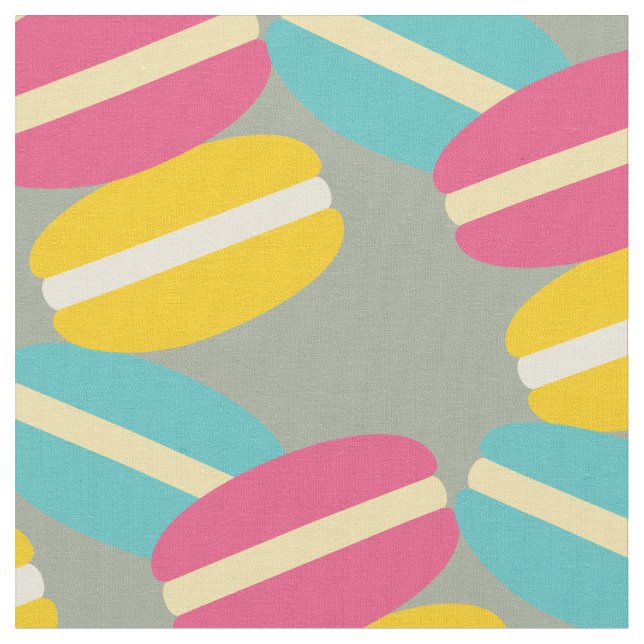 French macaron colourful cakes fabric (Close Up)