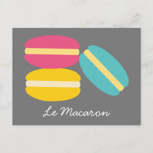 French macaron colourful cakes postcard