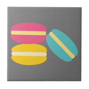 French macaron colourful cakes tile