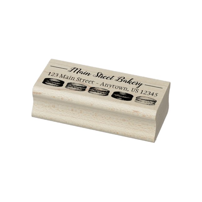 French Macaron Cookies Bakery Pastry Chef Food Rubber Stamp (Stamp)