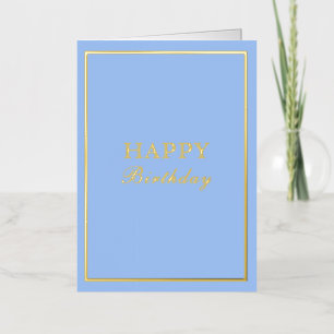French Macaron Happy Birthday Blue Foil Holiday Card